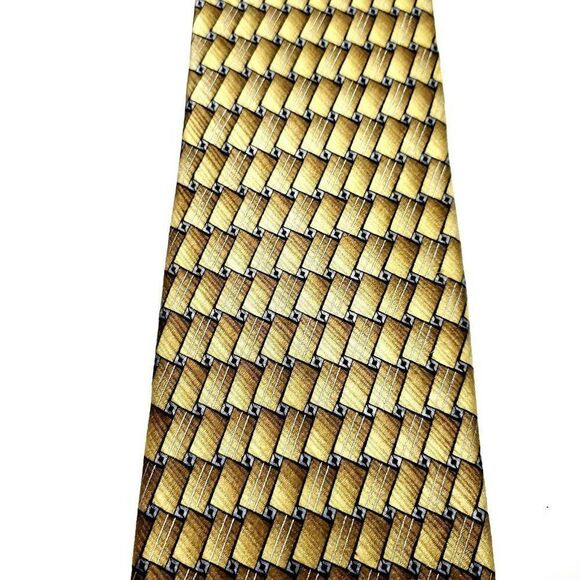 Arrow Silk Tie Print Geometric Tan Long‎ - Picture 2 of 6